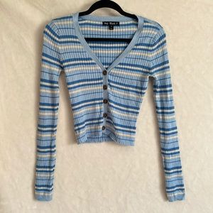 Blue sweater crop top